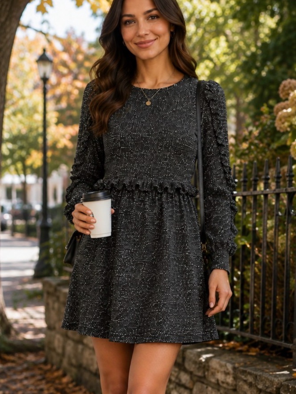 Anthropologie Ro & De Stella Knit Mini Sweater‎ Dress Academia Romantic Babydoll